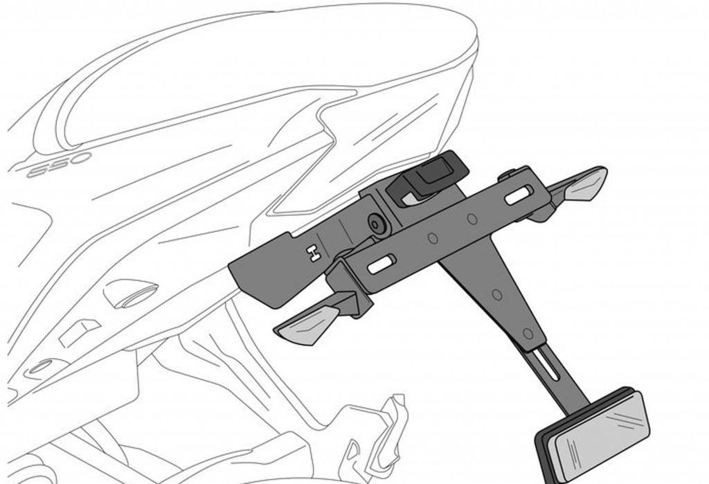 Adjustable license support PUIG 20715N Crni