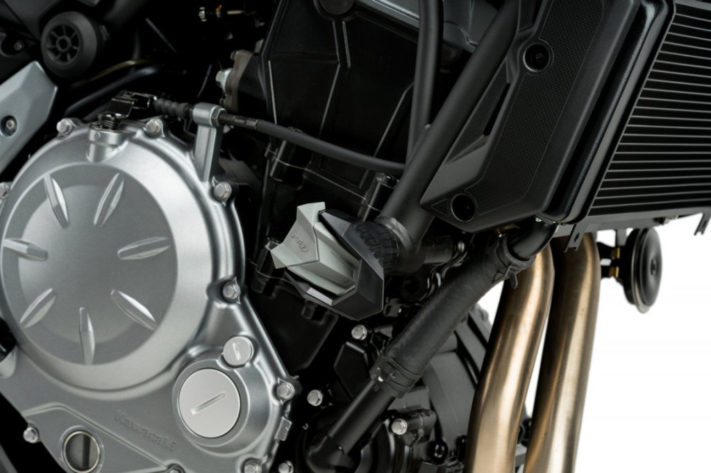 Frame sliders PUIG R12 3182N black with grey rubber