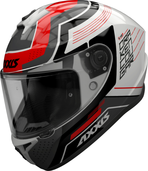 FULL FACE helmet AXXIS DRAKEN S cougar gloss fluor red XS