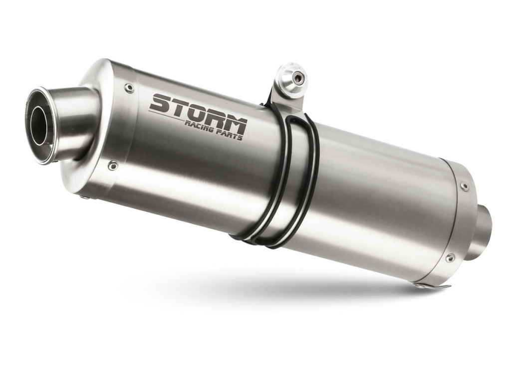 Silencer STORM OVAL M.013.LX2 Stainless Steel for MOTO GUZZI V 85 TT 850 / Travel 2019-2024