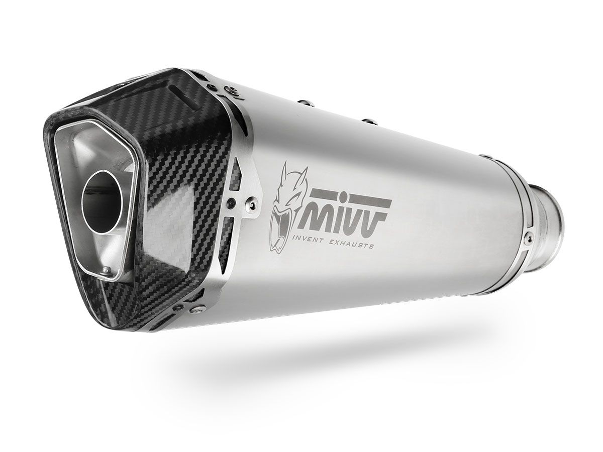 Silencer MIVV DELTA RACE H.066.LDRX Stainless Steel / Carbon Cap for HONDA X-ADV 750 2017-2026, DUCATI Multistrada V4 / V4S / Sport 1158 2017-2023