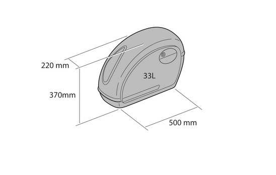 Rigid saddlebag CUSTOMACCES VOYAGER AMZ001N Crni pair, with KF universal support