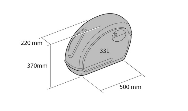 Rigid saddlebag CUSTOMACCES VOYAGER AR0003N Crni left