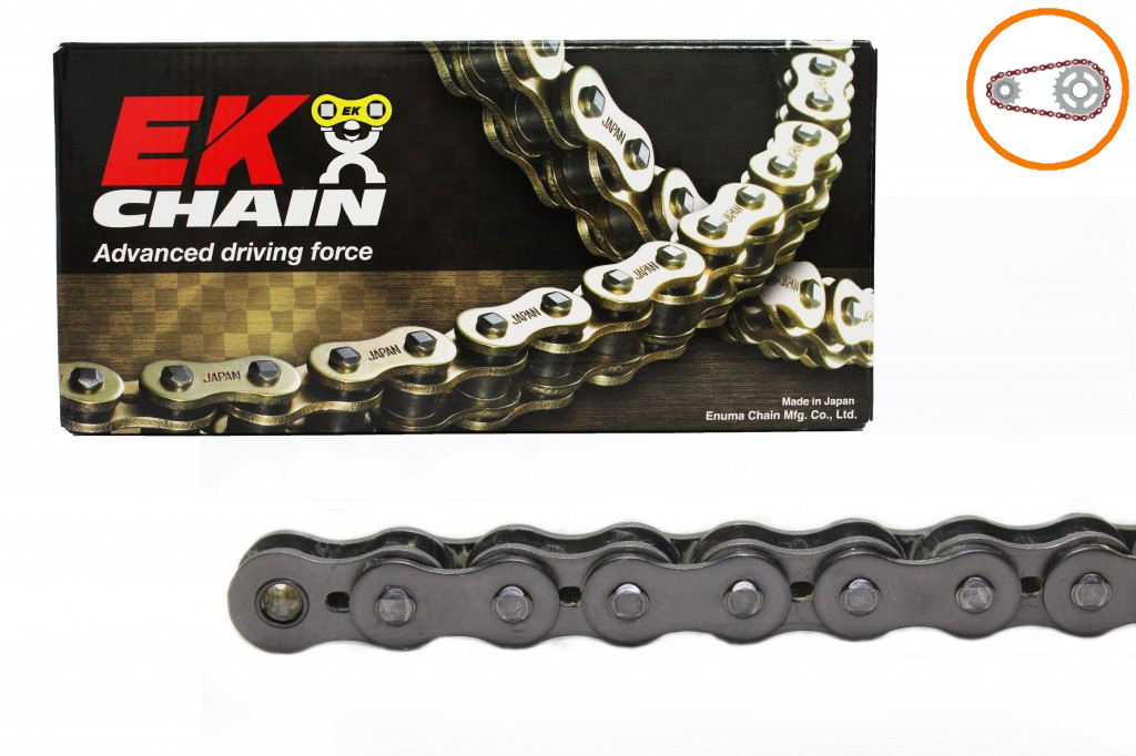 Chain kit EK - Silver chain 520 MRD, Non-sealed, CHK front sprocket JT, CHK rear sprocket JT for YAMAHA WR 250 1997