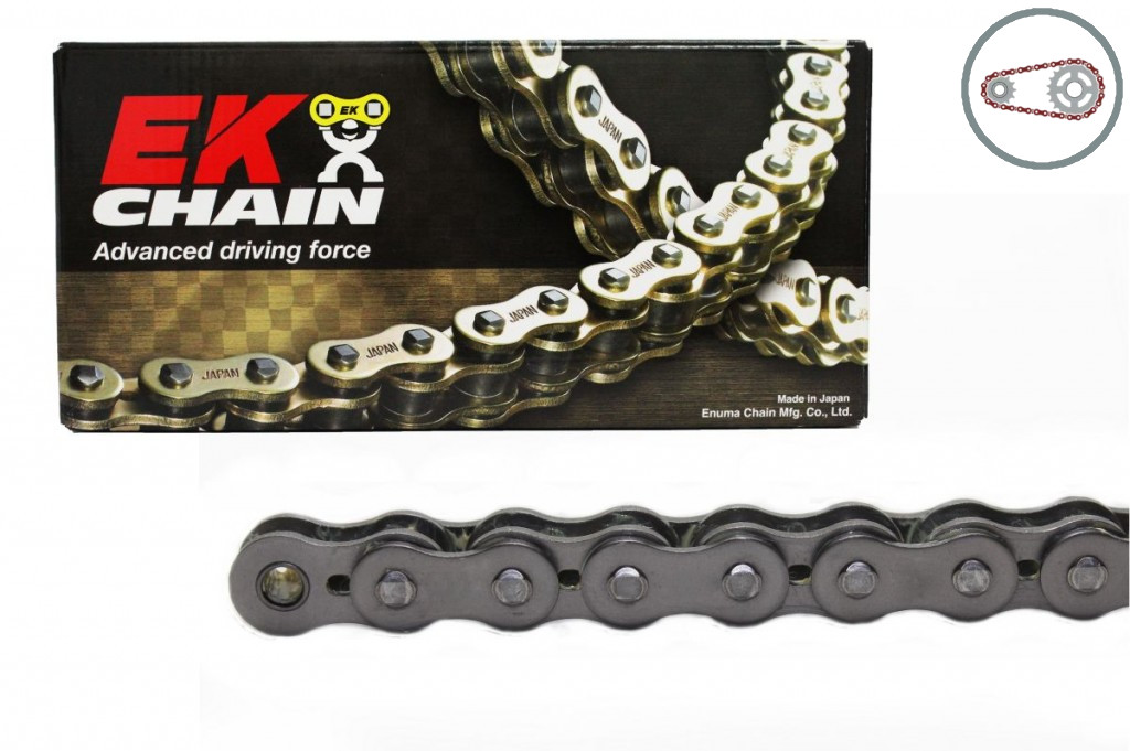 Chain kit EK - Silver chain 520 DEX, X-ring (X, NX, QX, XS), CHK front sprocket JT, CHK rear sprocket SUPERSPROX for GAS GAS SM 450 2009
