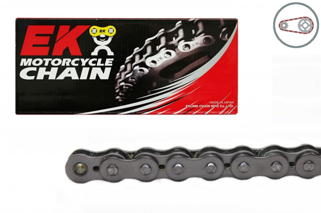Chain kit EK - Silver chain 428 SRO, O-ring, CHK front sprocket SUPERSPROX, CHK rear sprocket SUPERSPROX for HYOSUNG Cruise 125 1997-1998
