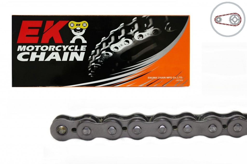 Chain kit EK - Silver chain 520 H, Non-sealed, CHK front sprocket JT, CHK rear sprocket JT for ATV HONDA TRX 300 X  2009