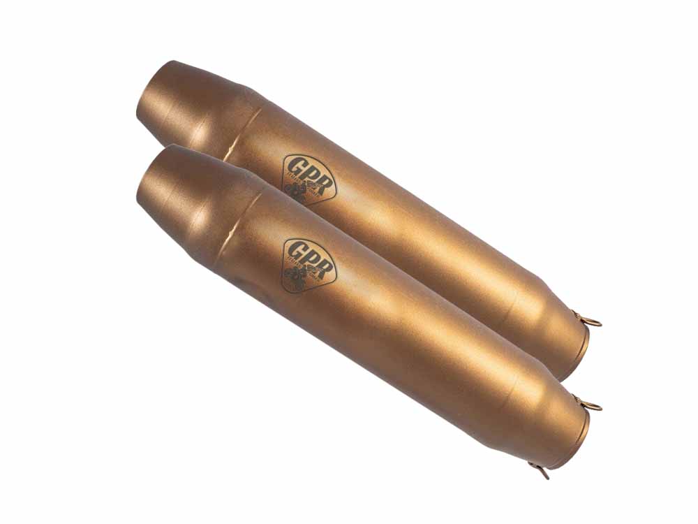 Dual universal silencer kit GPR DEEPTONE CAFÉ RACER CAFE.76.DBR Bronze without link pipes