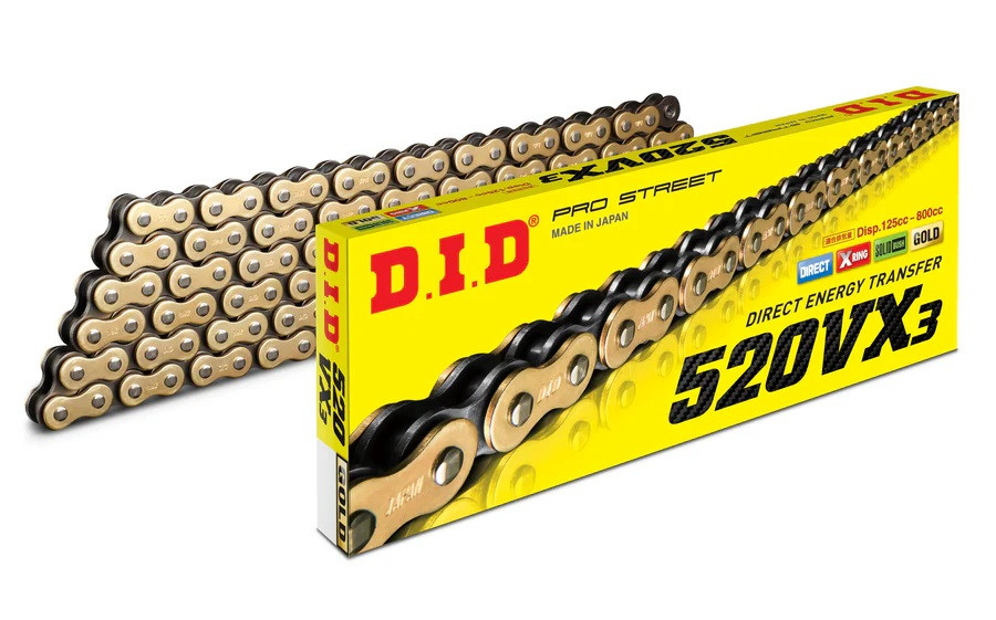 VX series X-Ring chain D.I.D Chain 520VX3 1920 L Gold/Black