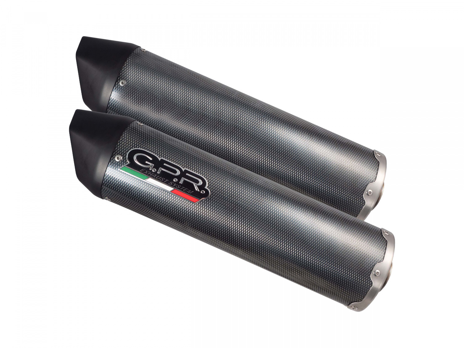 Dual slip-on exhaust GPR FURORE Y.121.FUPO Matte Black including removable db killers, link pipes and catalysts