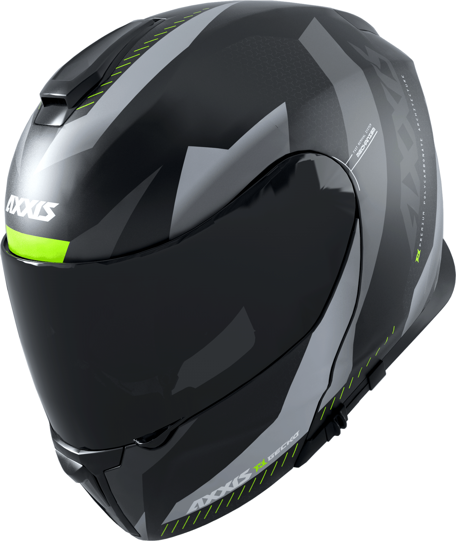 FLIP UP helmet AXXIS GECKO SV ABS shield b2 gloss grey XS