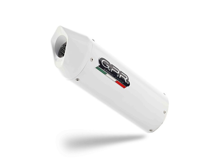 Slip-on exhaust GPR ALBUS EVO4 KT.96.1.ALBE4 White glossy including removable db killer and link pipe
