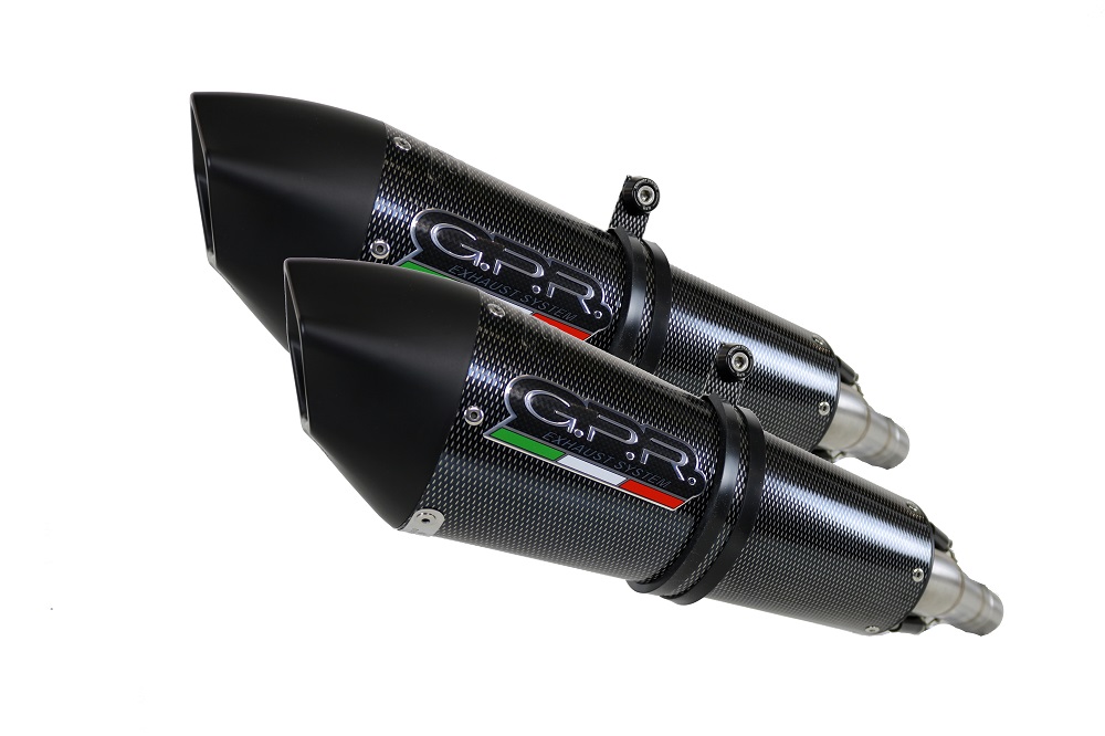 Dual slip-on exhaust GPR GPE ANN. Y.61.GPAN.PO Carbon look including removable db killers and link pipes