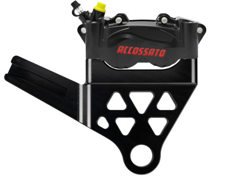 Radial Brake Caliper Kit Rear + Brake Flange ACCOSSATO KITA32 For Harley Davidson Softail