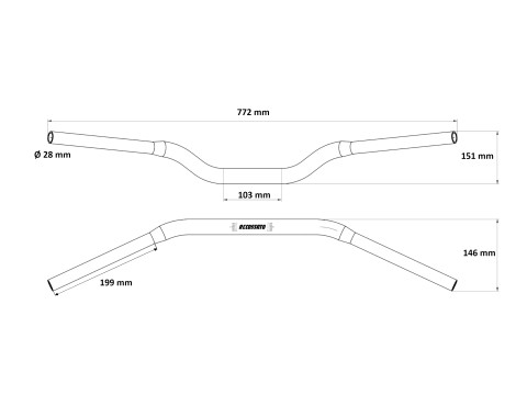 Handlebar ACCOSSATO HB034 Aluminium Made With Variable Diameter - 28 mm orange