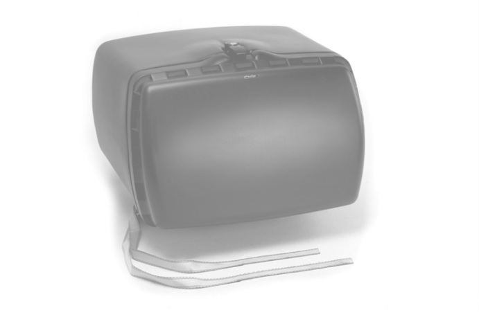Top box PUIG MAXI BOX 3659R crven with lock and attached with straps