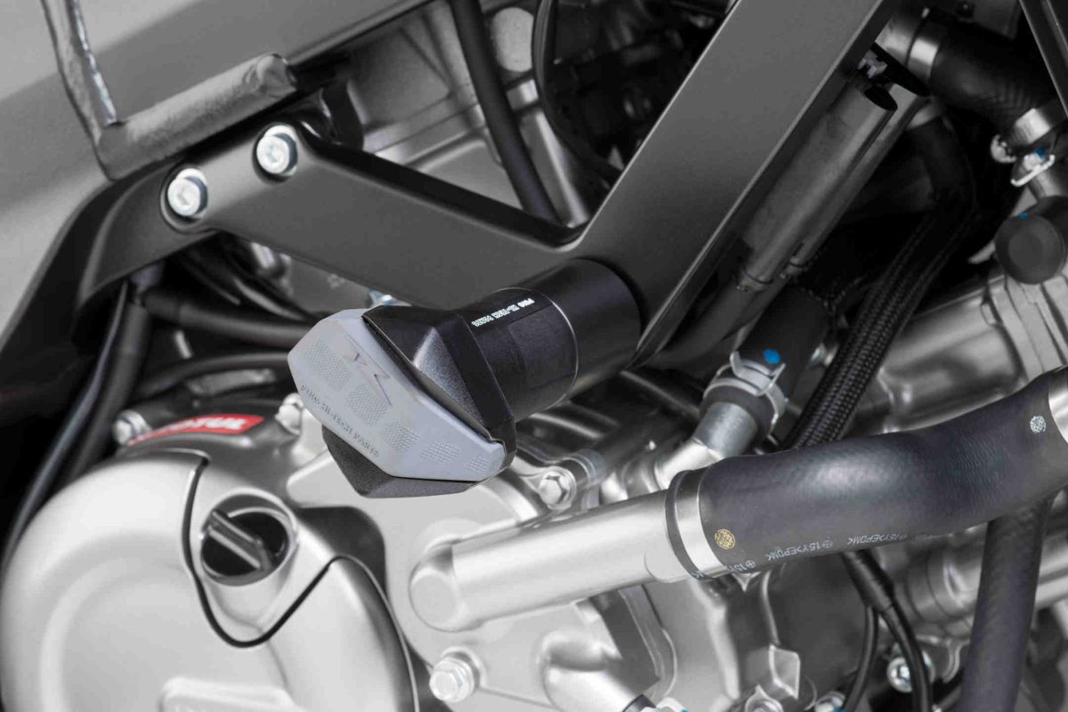Frame sliders PUIG R12 4086N black with grey rubber