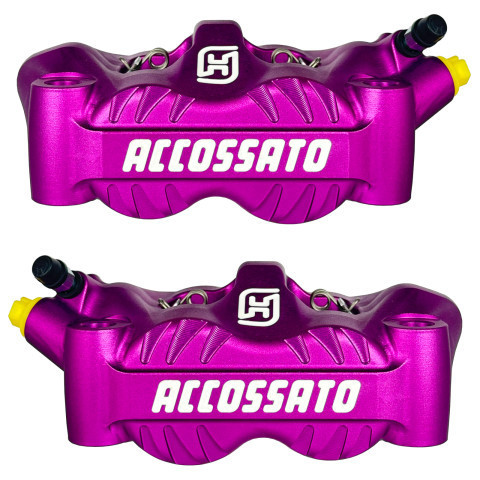 Radial brake caliper ACCOSSATO PZ007 Forged Monoblock 100 mm distance With Pistons in Aluminium