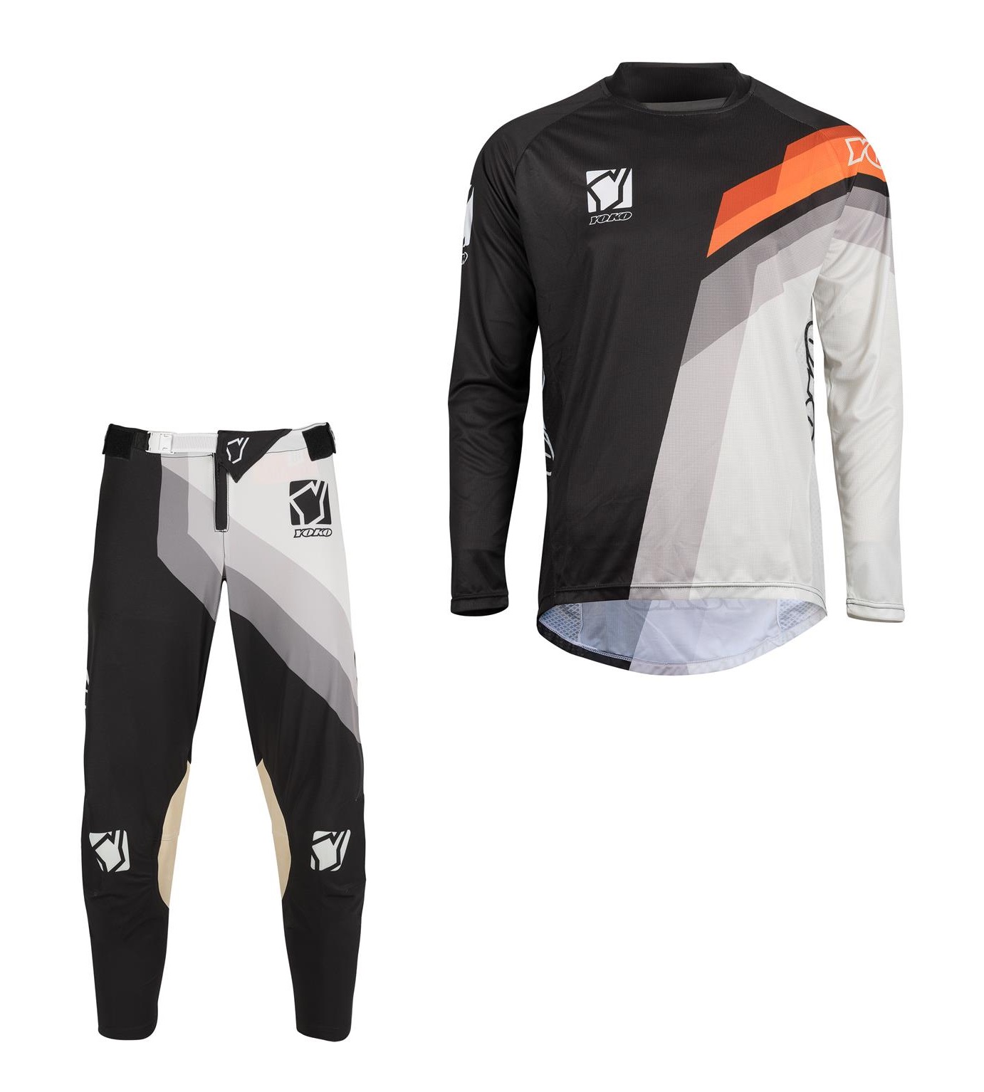 Set of MX pants and MX jersey YOKO VIILEE black/white; black/white/orange 36 (XL)
