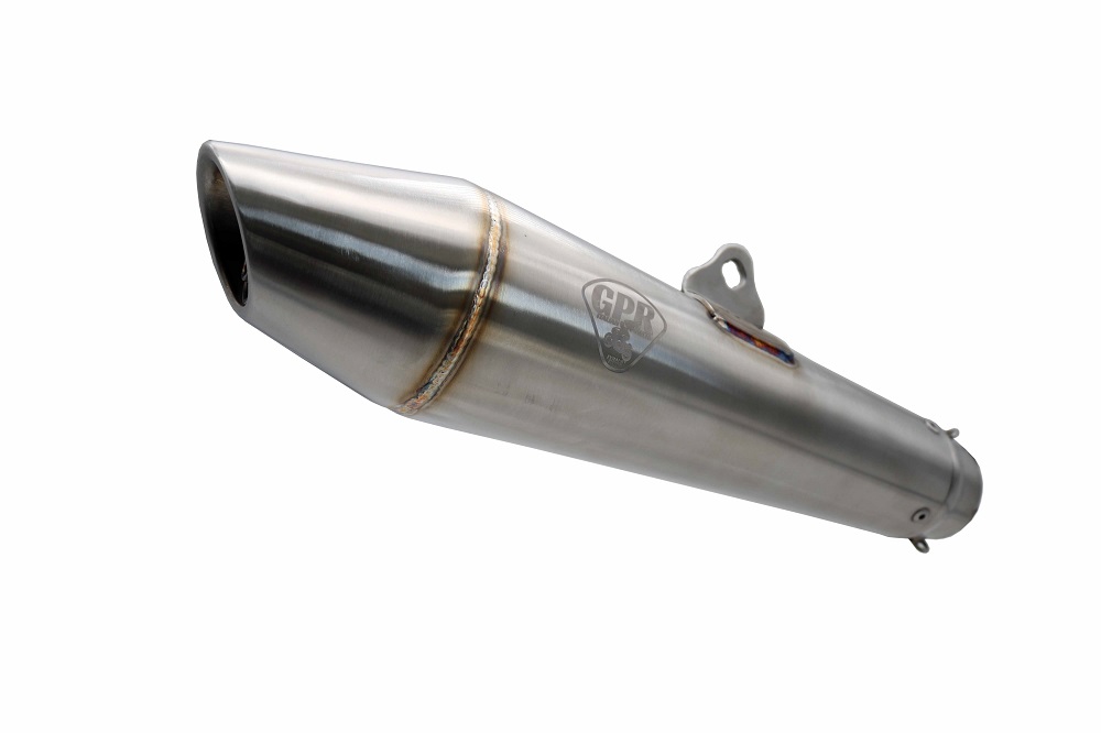 Universal silencer GPR VINTAVOGE CAFÉ RACER CAFE.59.VV Brushed Stainless steel without link pipe