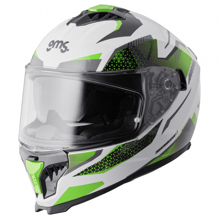Full face helmet GMS GELERO ZG12701 white-green-grey XS