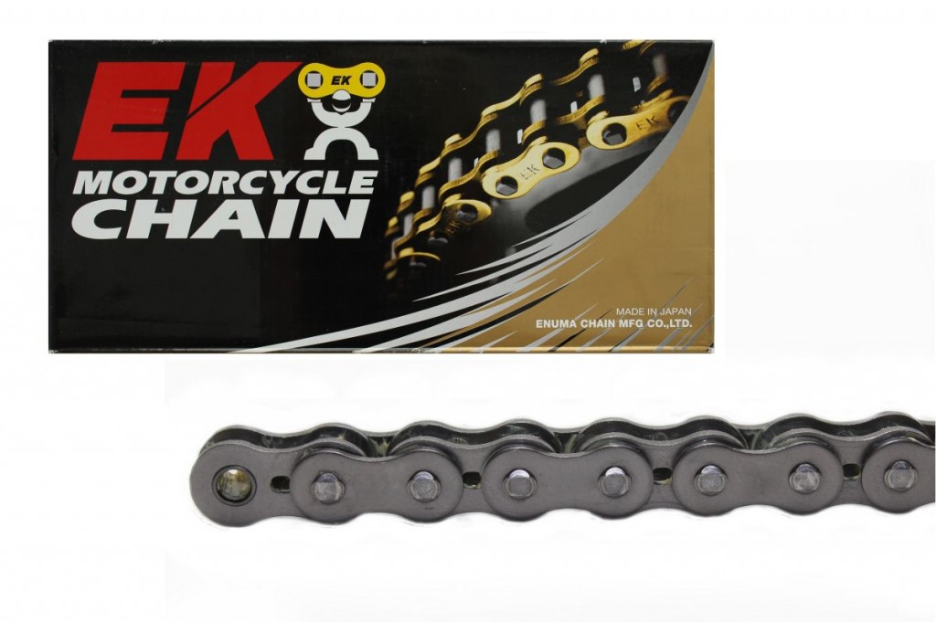 Chain kit EK - Silver chain 428 SHDR, Non-sealed, CHK front sprocket JT CHK rubber cushioned, CHK rear sprocket JT for KAWASAKI Z 125 2021-2022